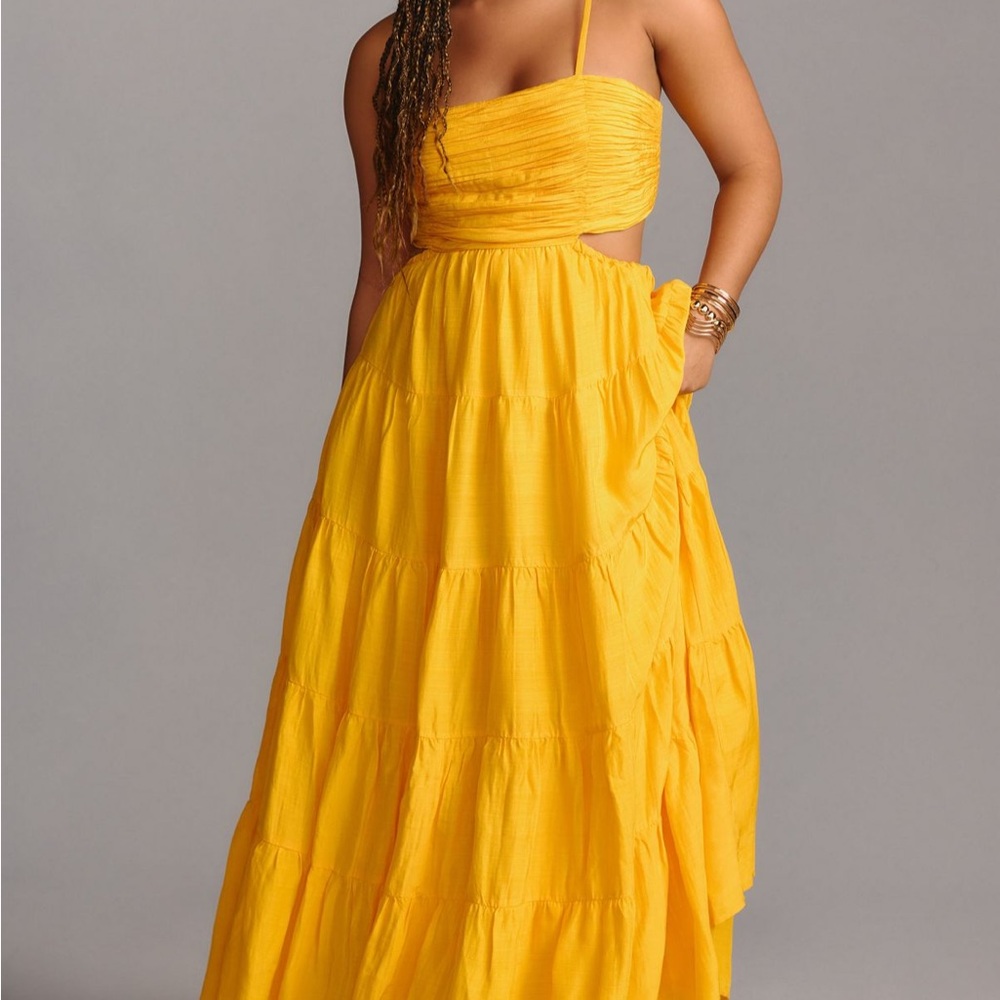 Anthropologie Yellow Maxi Dress